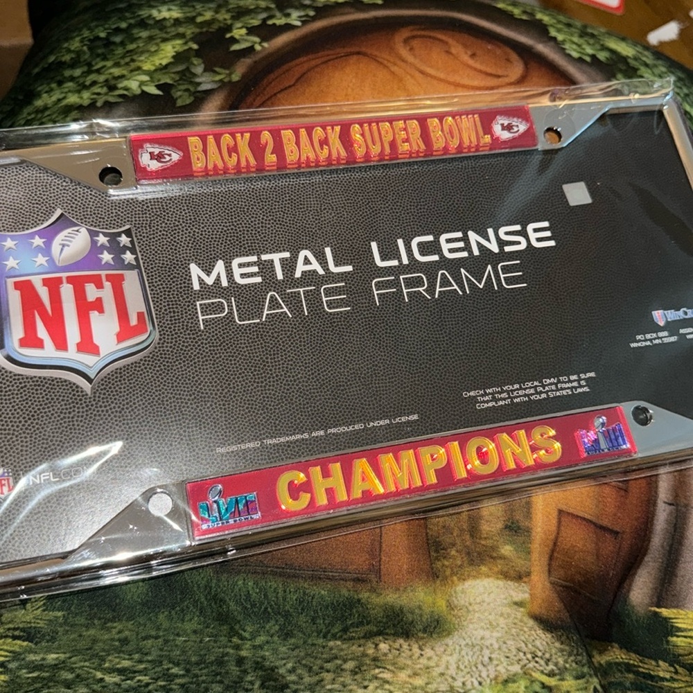 Kansas City chiefs license plate frame 🔥🔥champions 🔥🔥NFL official 🏈Mahomes
